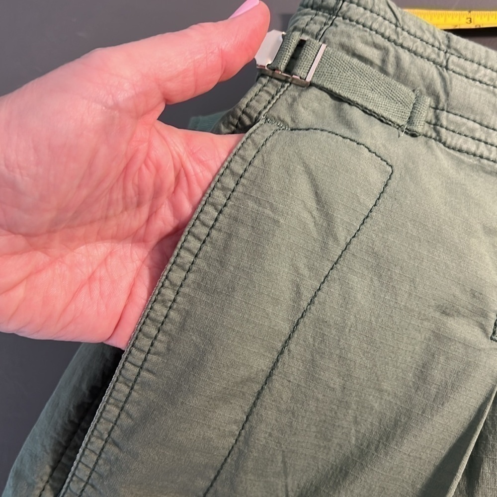 Anthropologie Olive Wide Leg Cargo Pants - Picture 9 of 14